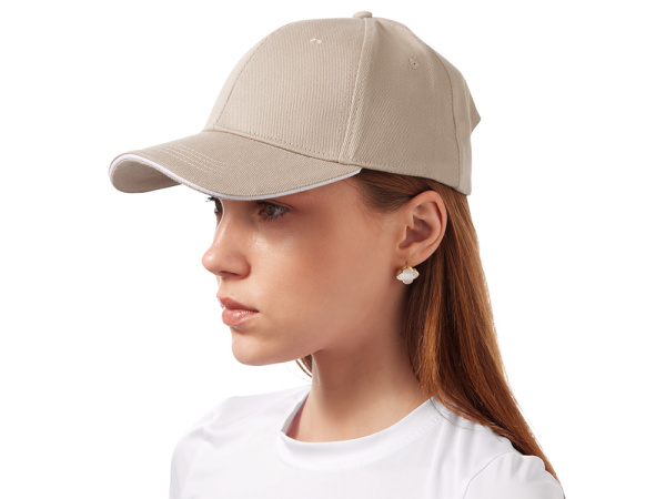 Бейсболка «Cancun», Цвет песочный, белый