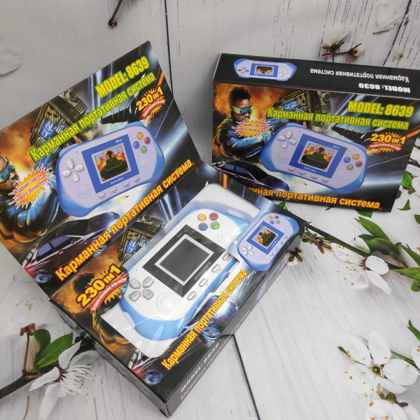 Игровая портативная консоль (карманная приставка) 8639 цветной экран 2.5 дюйма Синий
