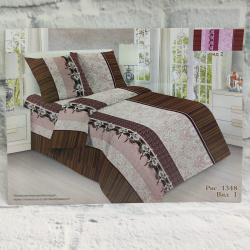 Постельное белье, бязь Комплект 1,5 спальный (147*215 см; 150*215 см; 70*70 см - 2 шт) "Вивьен" Живые фотографии внутри