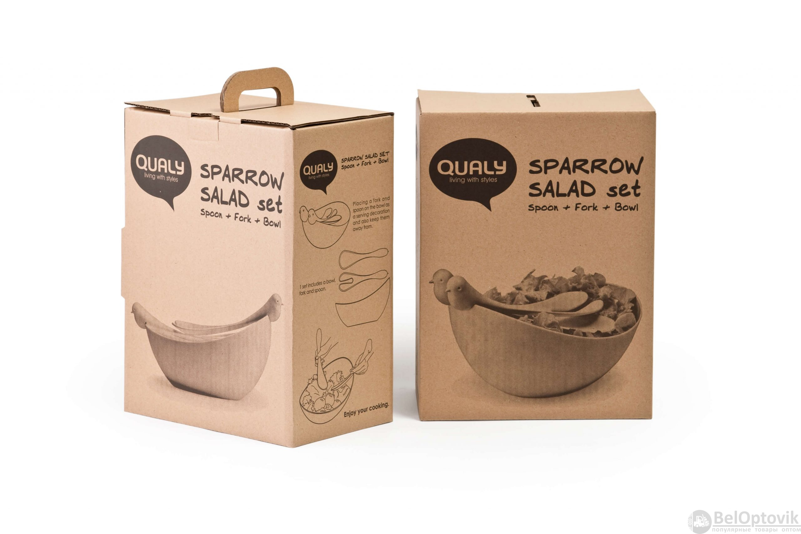 САЛАТНИЦА С ЛОЖКАМИ SPARROW 30х23х15см.