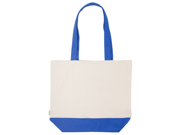Сумка для шоппинга «Cotton» из переработанного хлопка, 280 г/м2, Цвет натуральный/синий