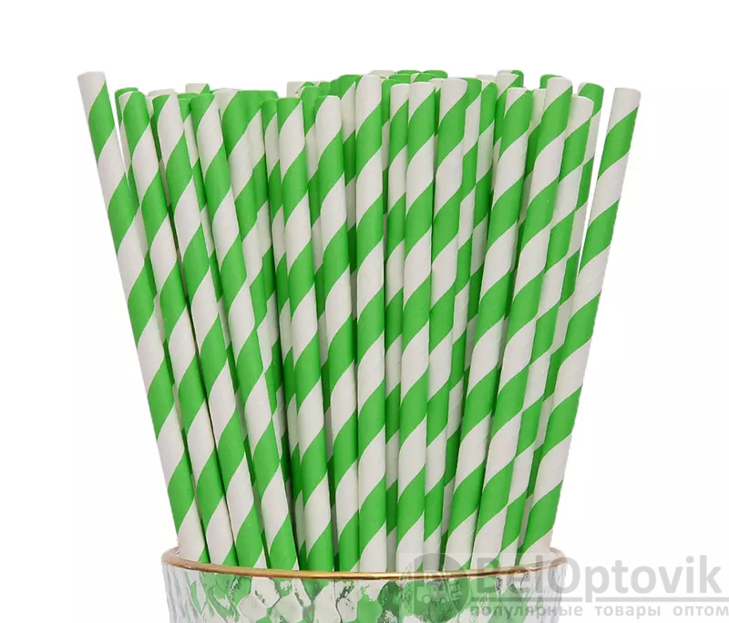 Белая бумажная трубочка , размер 197*6 мм, цветная (25 шт в бумажной упаковке), мультиколор