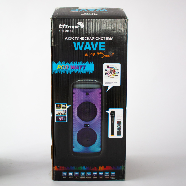 Акустическая система WAWE 800 WATT арт. 20-55 с микрофоном и RGB цветомузыкой