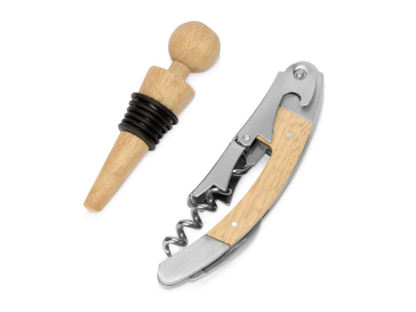 Набор аксессуаров для вина «Provence», Цвет натуральный/черный/серебристый