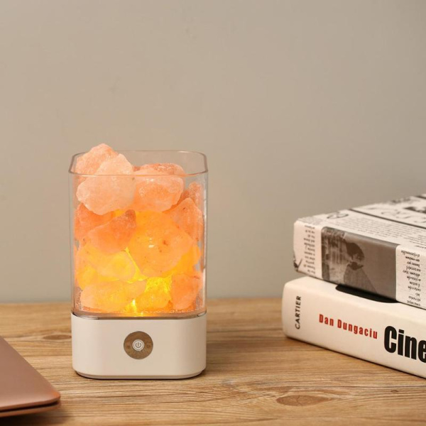 Соляной ионизирующий светильник-ночник «Crystal Salt Lamp» с розовой гималайской солью 0,55 кг