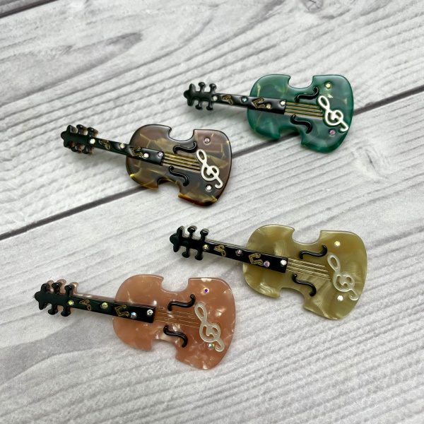 Бижутерия брошь для музыканта "Скрипка" 6.5 см