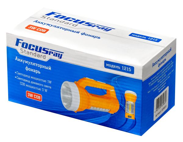 Фонарь налобный FOCUSray 1215  1W + 3W COB 1/30/60, шт