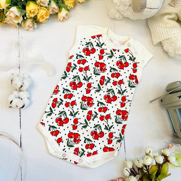 Полукомбинезон - боди из натурального хлопка для новорожденного Bebika (20/18-8)