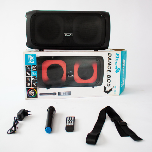Напольная колонка ELTRONIC DANCE BOX 360 Watts арт. 20-34 с микрофоном и RGB cветомузыкой