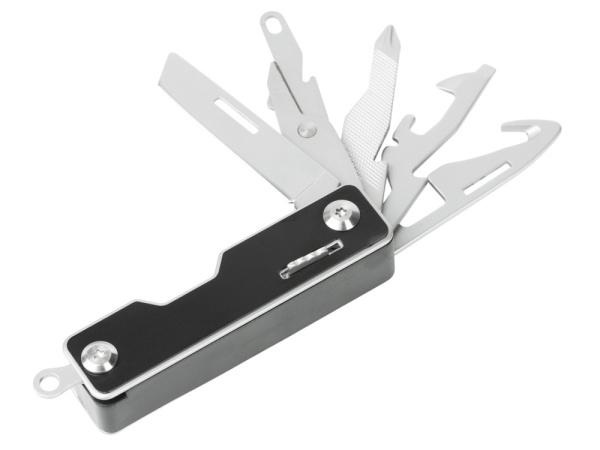 Компактный складной мультитул 10-в-1 «Canto» с фиксатором, Цвет серебристый, черный