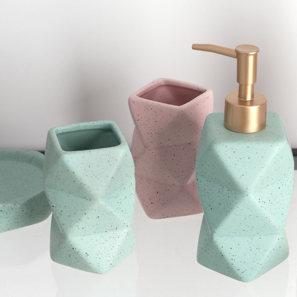 Стакан для ванной керамический мятный "Mint sand"