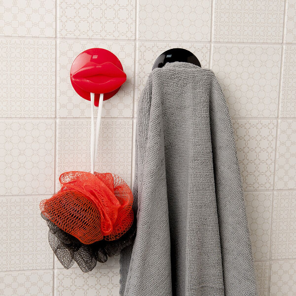 Крючок для ванной пластиковый "Mustache&Lips", 2шт.