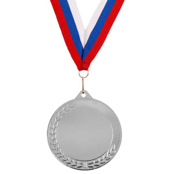 Медаль Regalia, большая, серебристая, 7х7,8х0,2 см