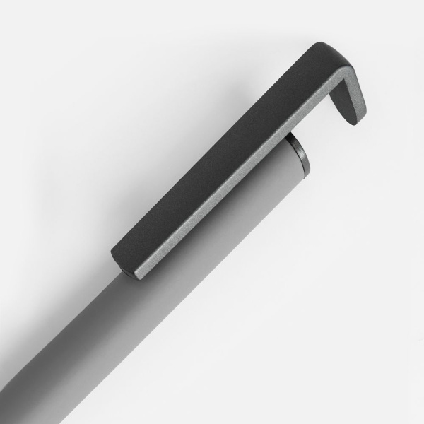 Ручка шариковая Standic с подставкой для телефона, серая, 14,5х1,5 см