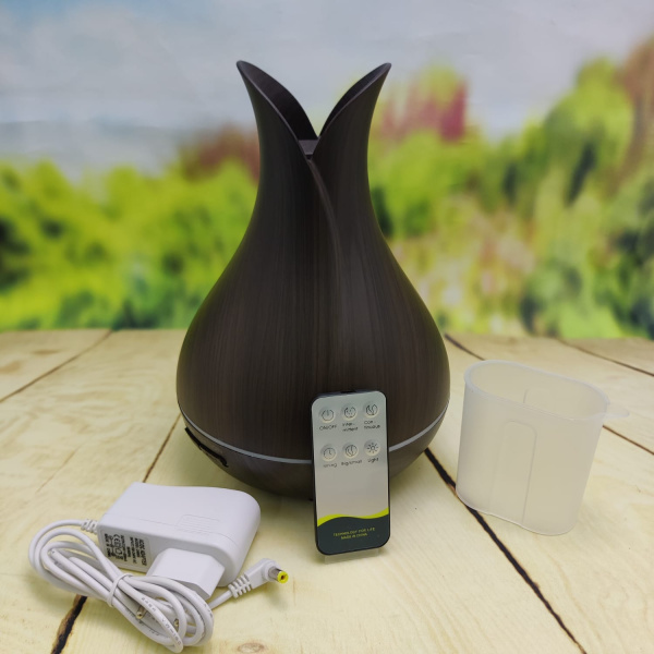 Увлажнитель воздуха,  аромадиффузор Air Humidifier Aromatherapy "Тюльпан" (луковица), с пультом, 400ml, 220V Песочный