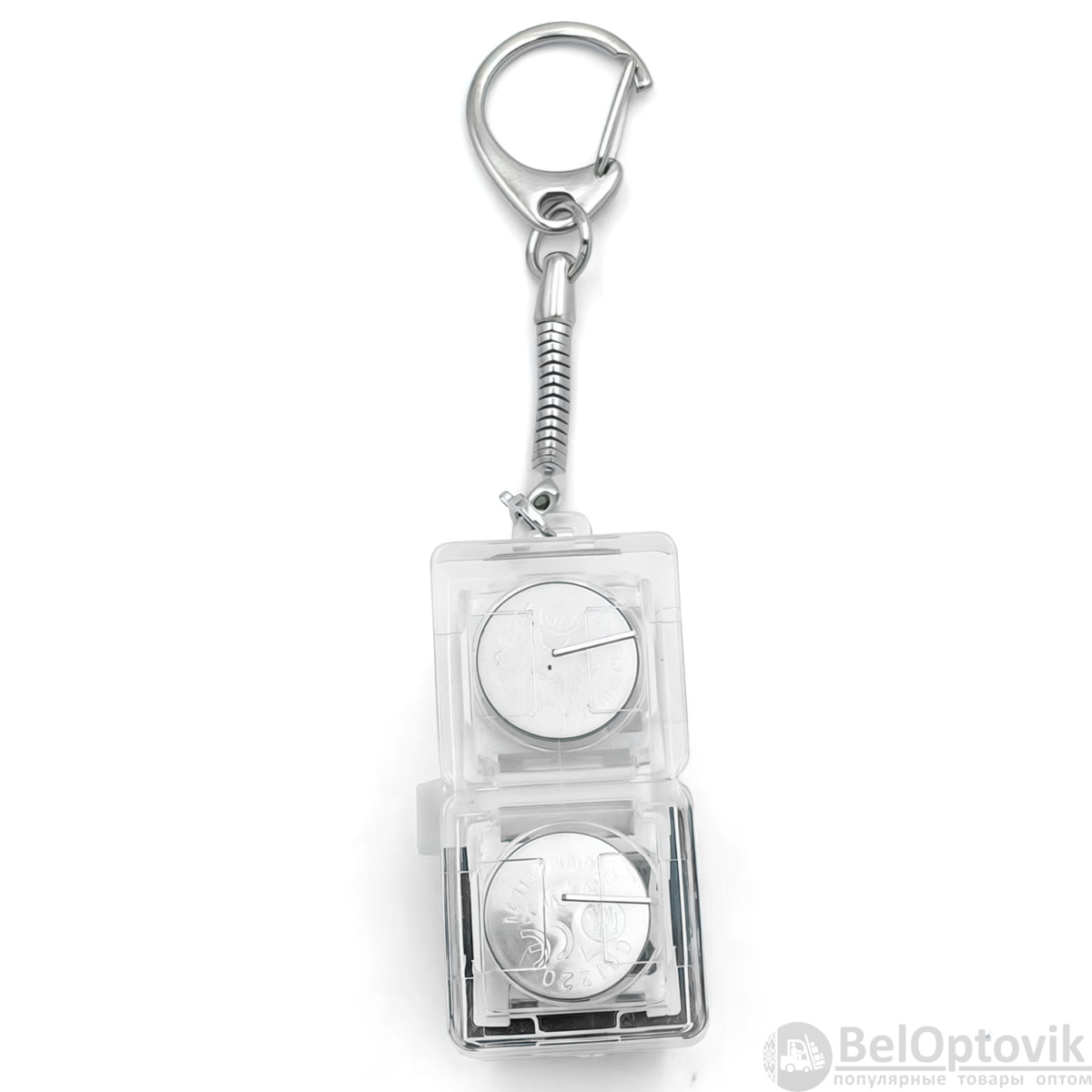 Брелок KeyDuo с LED подсветкой, чёрно-белый