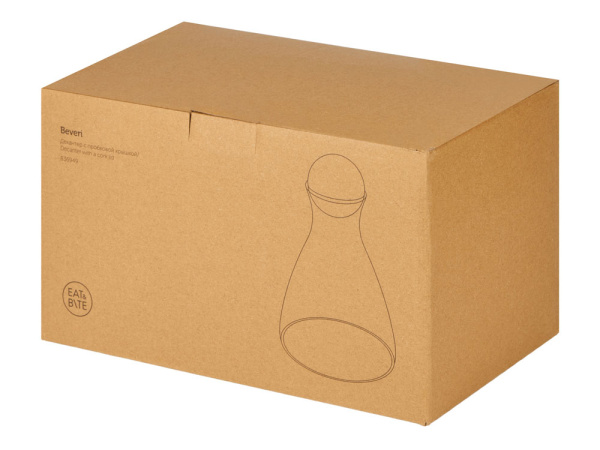 Кувшин с пробковой крышкой «Beveri», Цвет прозрачный, натуральный коричневый