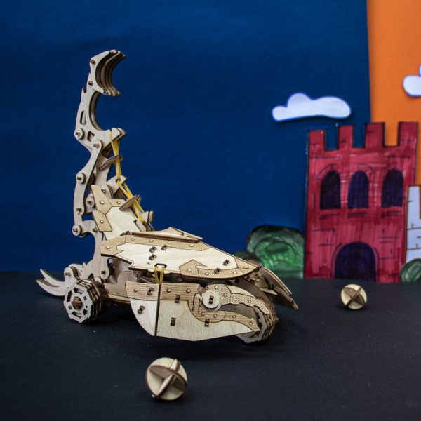 Деревянный конструктор (сборка без клея) "Катапульта SCORPIO" UNIWOOD