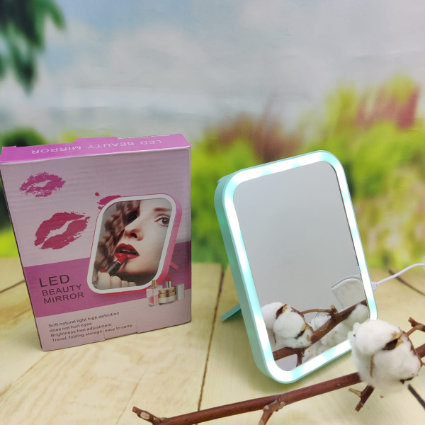 Настольное зеркало для макияжа с подсветкой Led Beauty Mirror (три режима яркости) Мятный