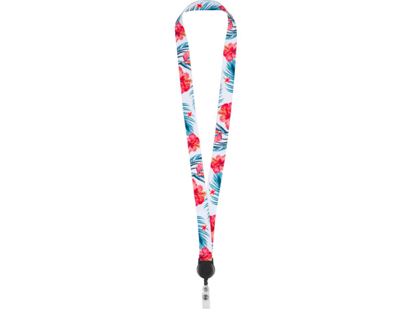 Ланъярд под сублимацию с ретрактором, 2 см, Цвет белый