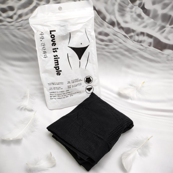 Высокие утягивающие трусики-корсет "Love is Simple" Коррекция бедер и талии Черные L