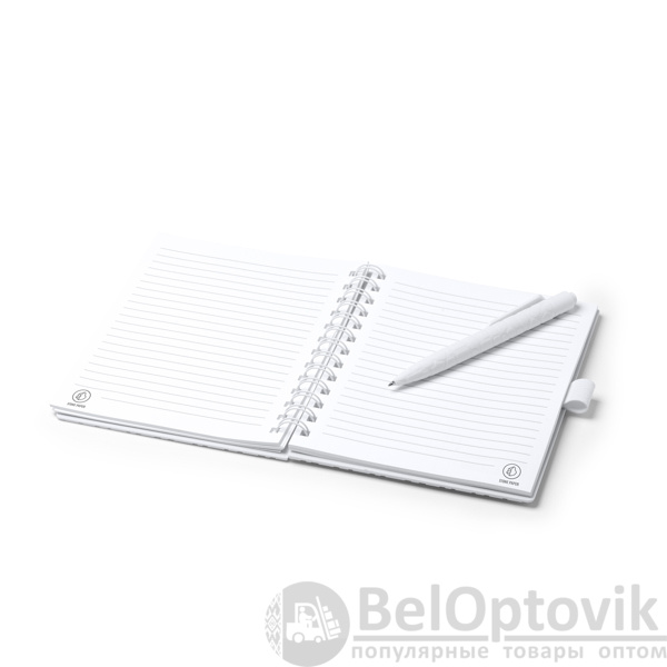 Блокнот А5 DURAN в твёрдом переплёте с ручкой, белый