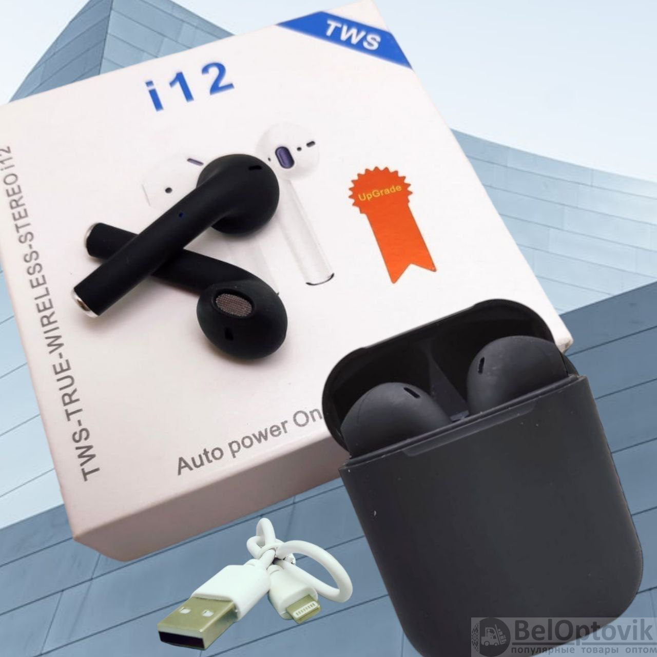 Беспроводные наушники i12 TWS (inPods i12) Bluetooth 5.0 с зарядным кейсом  (арт: В-47002.02) оптом в Минске, фото и инструкция