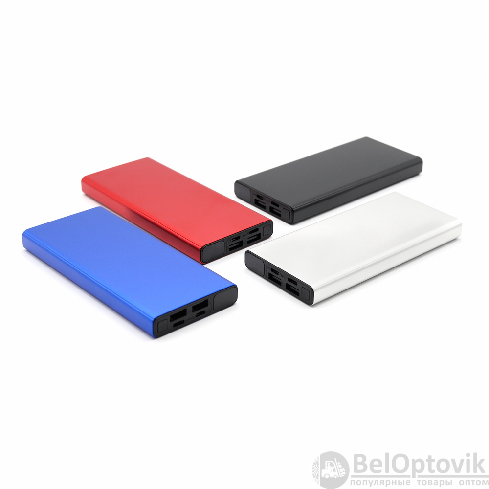 Внешний аккумулятор Höginn в металлическом корпусе, 10000mAh, черный