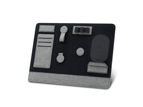 Складная подставка для ноутбука и органайзер для аксессуаров «Clipboard Pro», Цвет серый