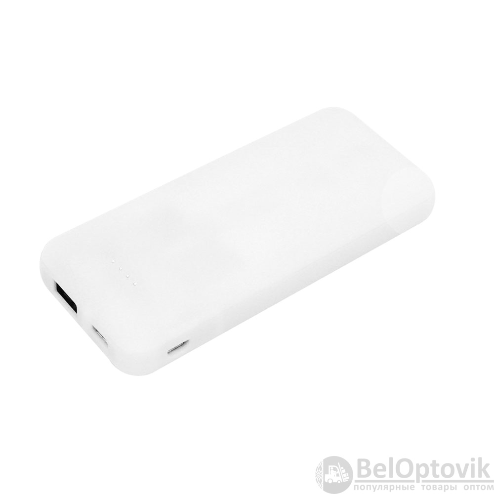 Внешний аккумулятор Arrida 5000mAh, с покрытием Baby skin, белый