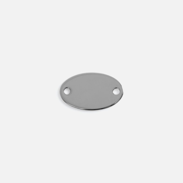 Шильдик металлический Alfa Oval, серебристый (хром), 1,5х2,5 см