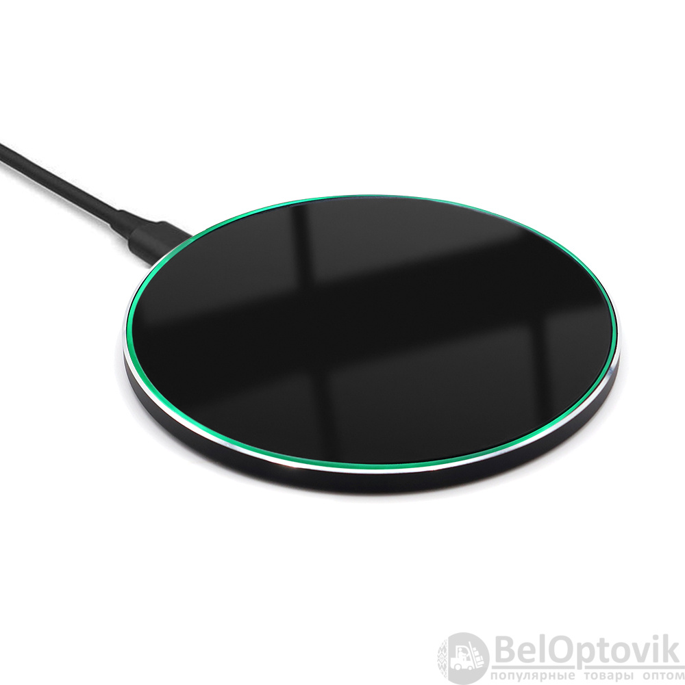 Беспроводное зарядное устройство Gravy с подсветкой и гравировкой 15W, черный