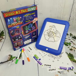Планшет для рисования светом c разноцветной подсветкой Magic Sketchpad New Синий