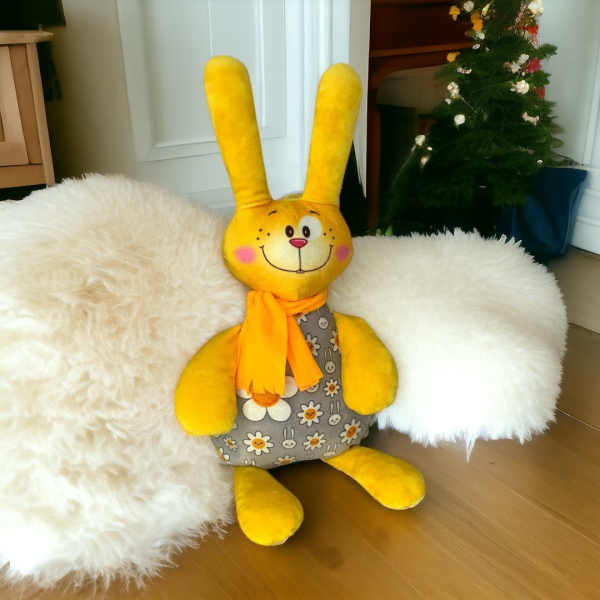 Мягкая игрушка "Ушастик" из полиэстера, вместимость 1 кг, мультиколор / Аксессуар для зимних праздников