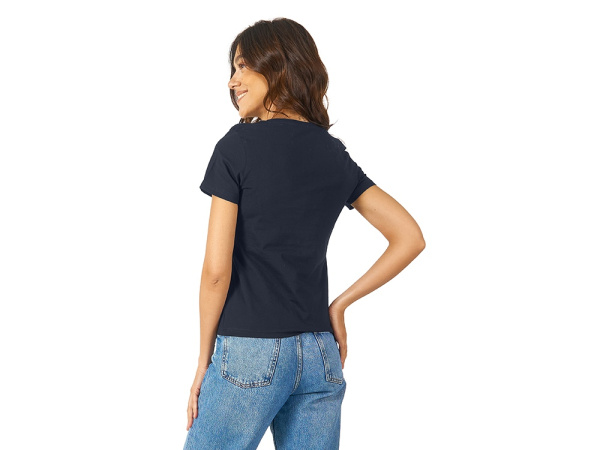 Футболка "Heavy Super Club" женская с V-образным вырезом, Размер M, Цвет темно-синий