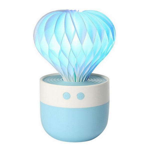 Увлажнитель – ночник воздуха ультразвуковой (Аромадиффузор) Кактус Mini USB Ball Cactus, 150ml, 220V  Мятный