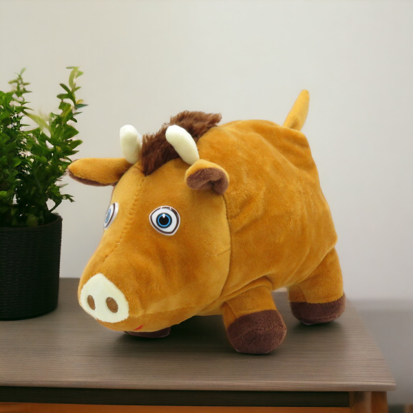 Мягкая игрушка "Бычок Борька", вместимость 0,5 кг, коричневый / Стильный аксессуар для новогоднего декора