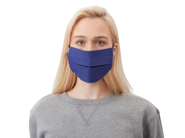 Маска для лица многоразовая из хлопка, Цвет синий