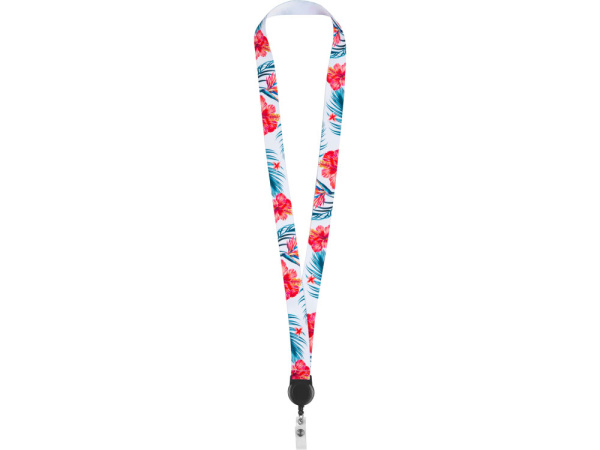 Ланъярд под сублимацию с ретрактором, 2 см, Цвет белый