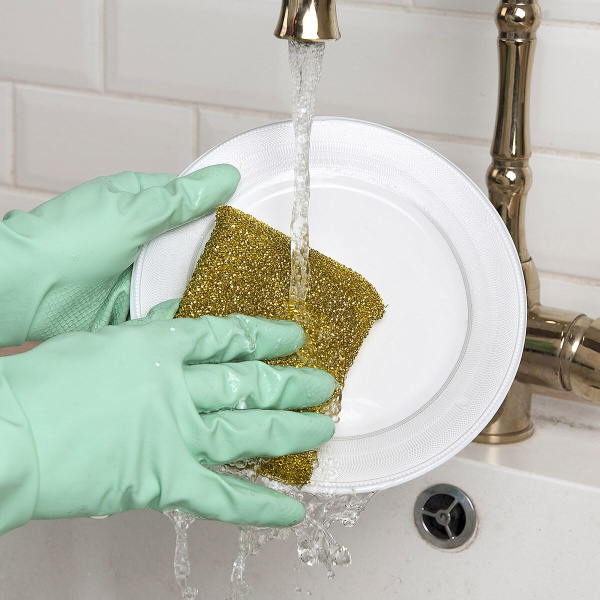 Губка из поролона с металлизированной нитью (золото, серебро) для деликатного очищения