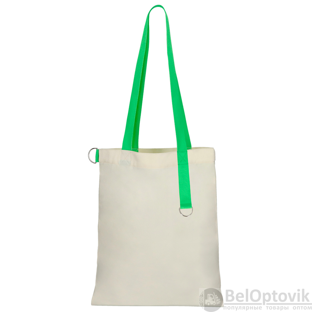 Сумка для покупок White GLOW 325 г/м² с ремувкой, зелёная