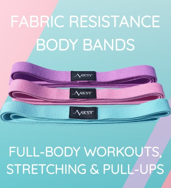 Набор тканевых экспандеров для фитнеса LONG FABRIC RESISTANCE LOOP BANDS 184х4 см 3 штуки + чехол для хранения