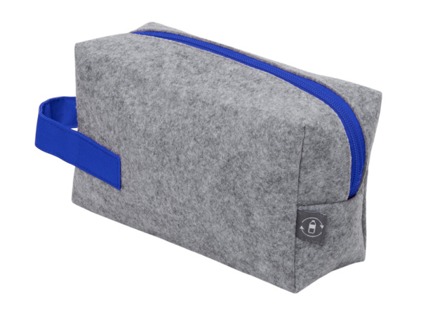 Органайзер для электроники и проводов «Felt» из RPET-фетра с ручкой, Цвет серый, синий