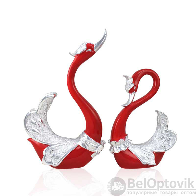 Набор статуэток Влюбленные лебеди, 30*16*50 см; 26*13*36 см., полирезина