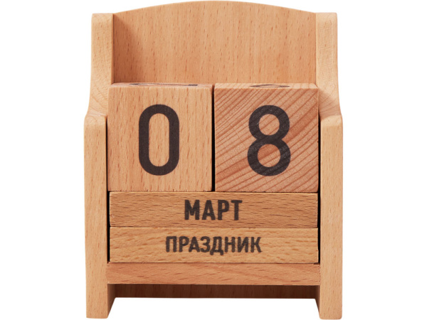 «Вечный» календарь из бука, Цвет натуральный