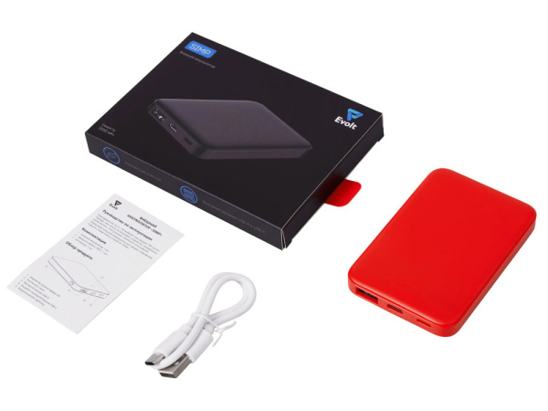 Внешний аккумулятор «Simp», 5000 мАч, Цвет красный