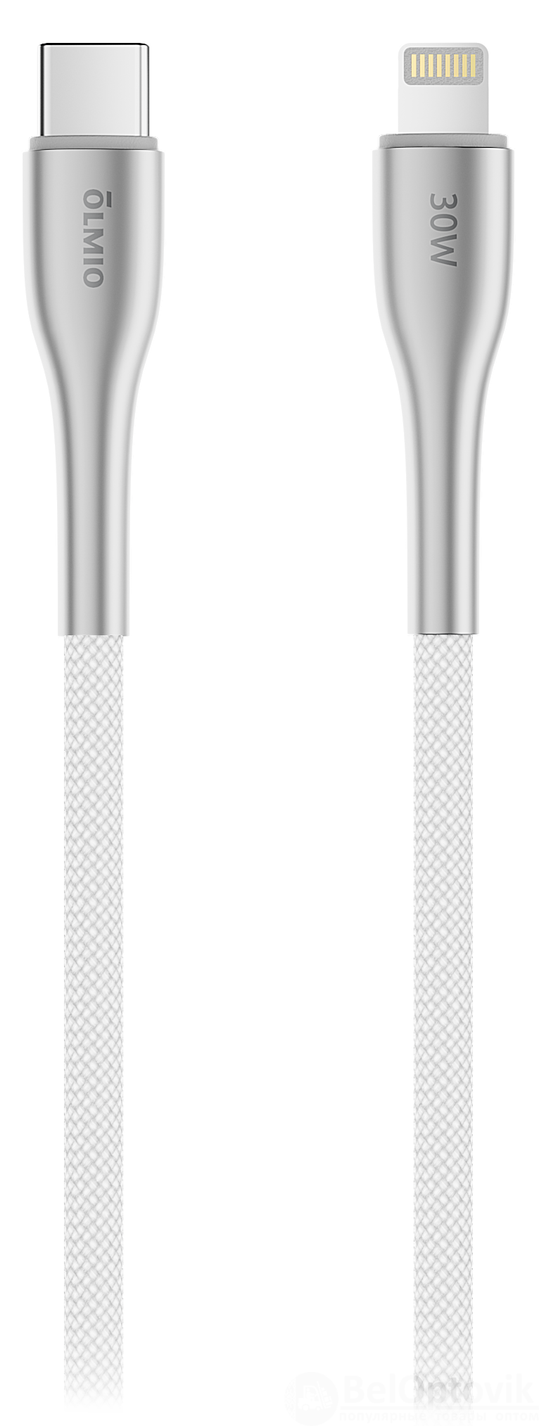 Кабель STYLE, Type-C - Lightning, USB2.0, 1.2м, белый, OLMIO