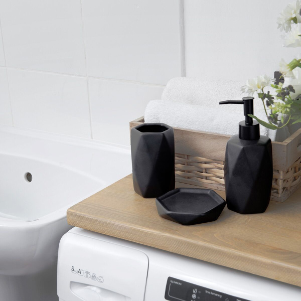 Стакан для ванной "Black", керамика, 7,5*11,8 см FRESH CODE