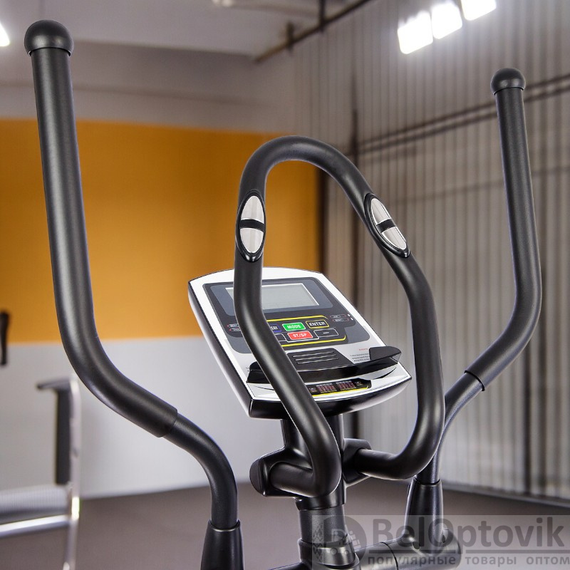 Эллиптический электрический тренажер Черный-серебристый / Укрепляет здоровье и физическую форму