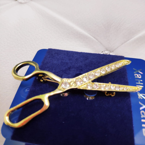 Брошь парикмахера "Ножницы"